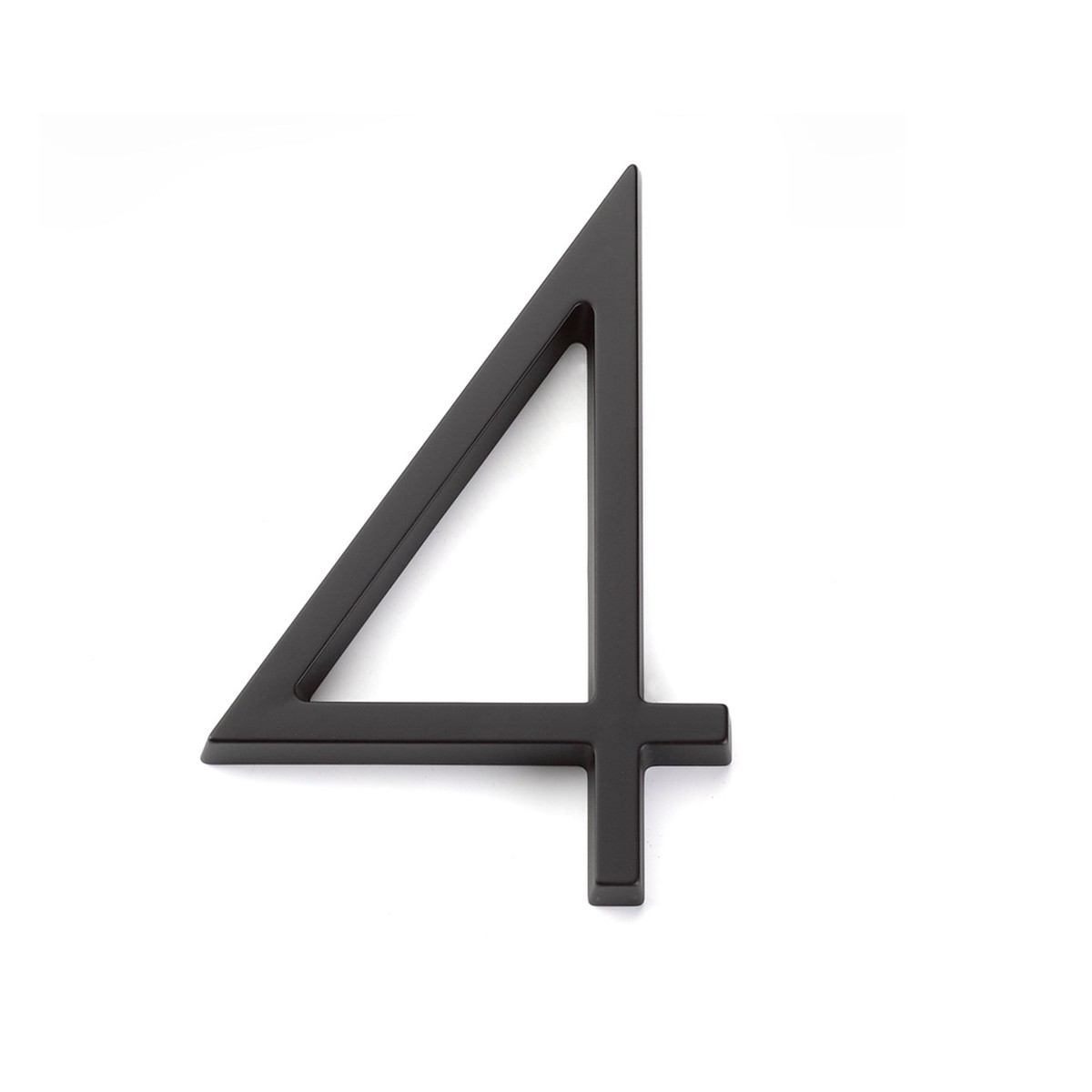 Modern 4 House Numbers - Wall Mount - 7 ZincFlat Black
