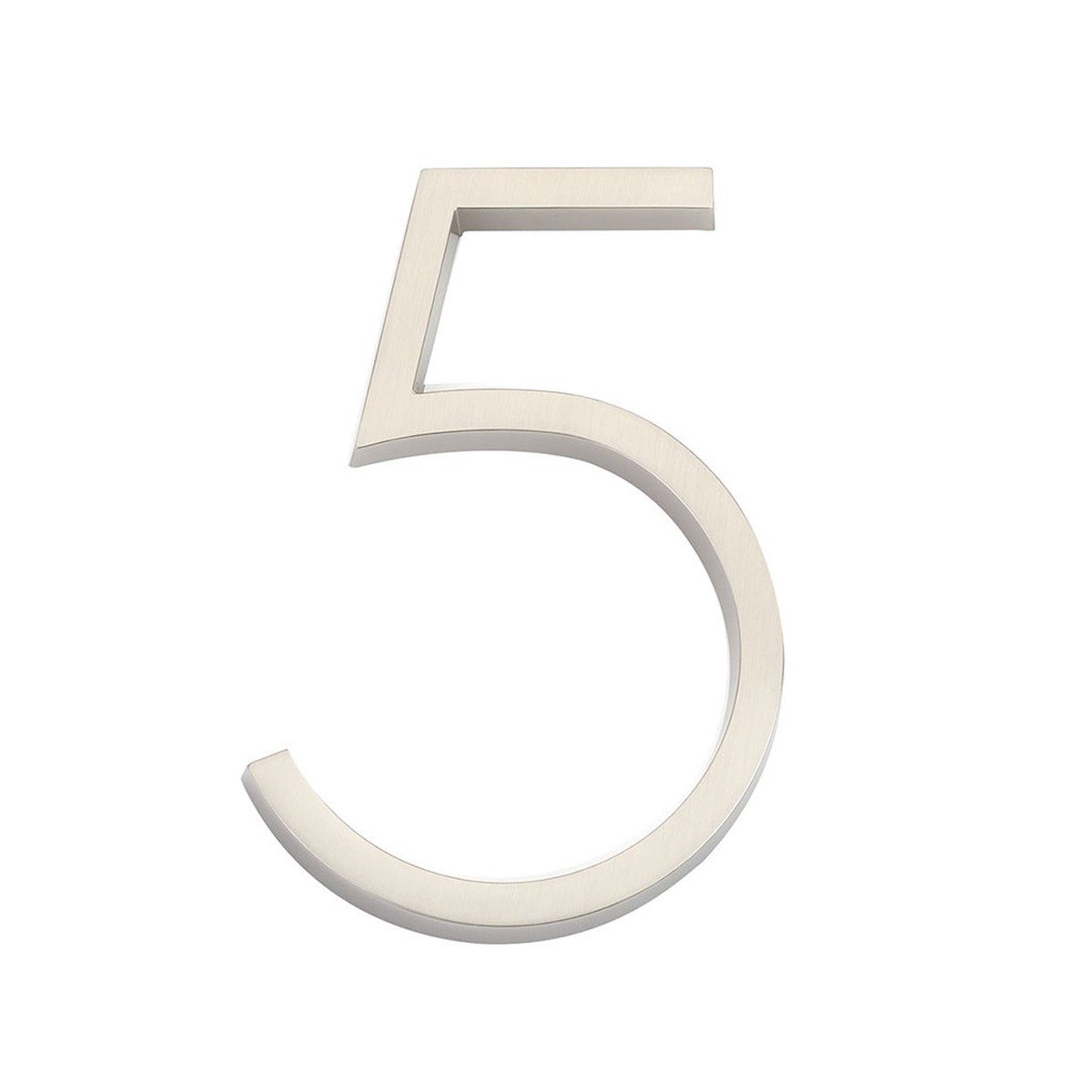 Modern 5 House Numbers - Wall Mount - 7 ZincSatin Nickel