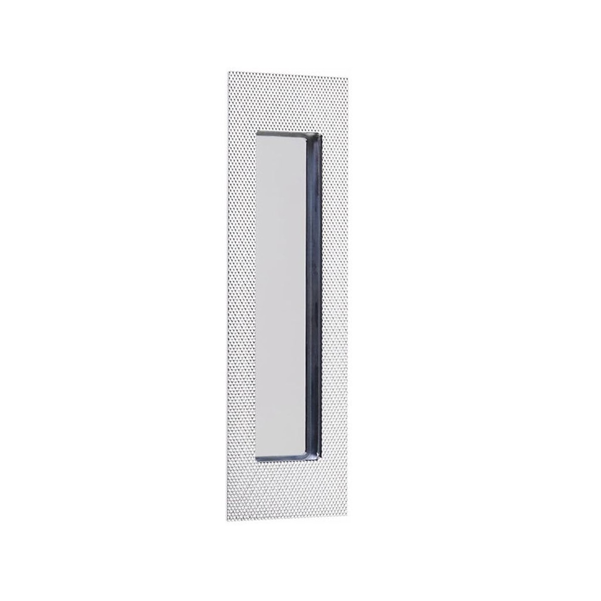 Modern Rectangular Knurled Pocket Door Lockset - Door Mount - 7 BrassPolished Chrome