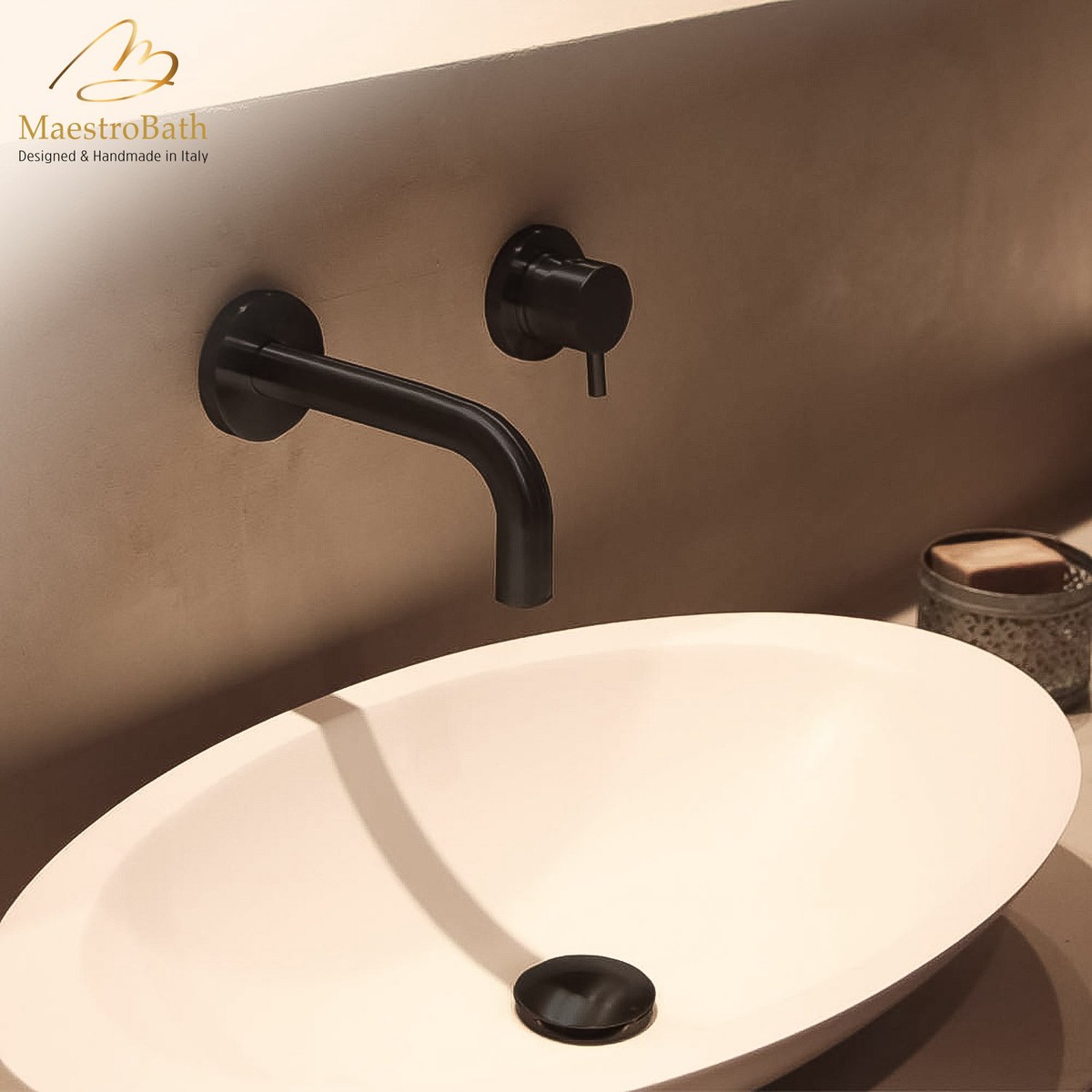 Modern Two-Hole Wall Mount Bathroom Faucet
