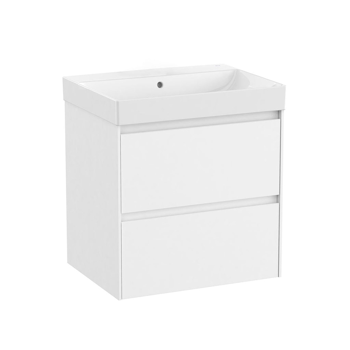 Ona 2 Drawers Bathroom Vanity with Ceramic Sink - Wall Mount - 24 MdfMatt White