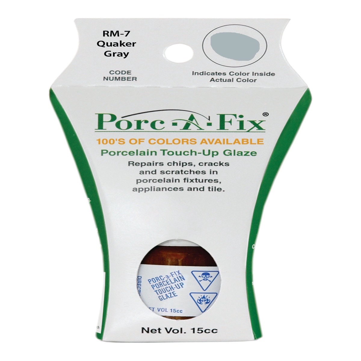 RM-7 Porc-A-Fix Touch Up Repair Glaze - Rheem-Richmond Quaker Gray