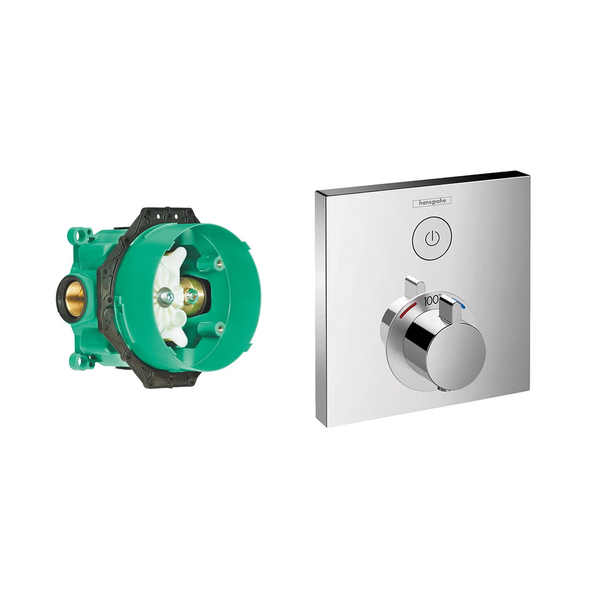 Showerselect 2 Way Thermostatic Trim Shower Mixer - Wall Mount - 7 BrassPolished Chrome