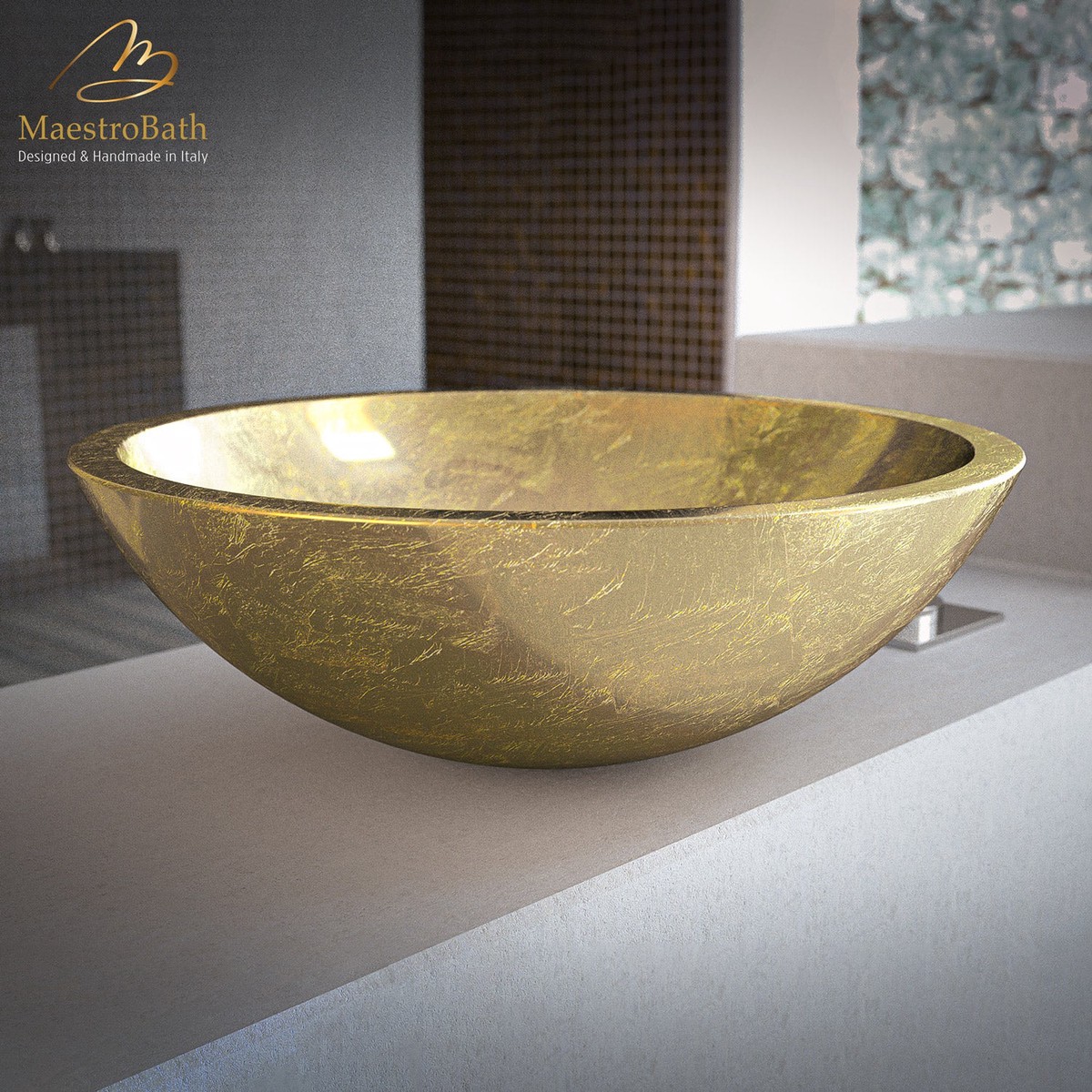 Teknoform Circus 43 Gold Leaf Bathroom Sink