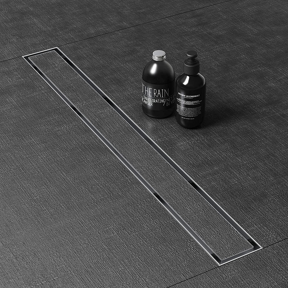 WEBANG 28 Inch Reversible 2-in-1 Linear Shower Drain With Accessories Brushed Stainless Steel