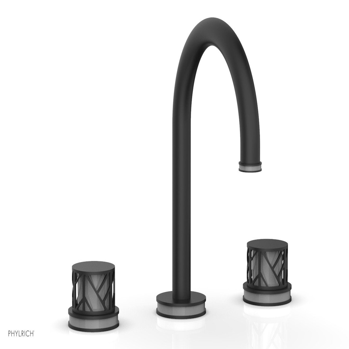 JOLIE Widespread Faucet - Round Handles with Grey Accents 222-01