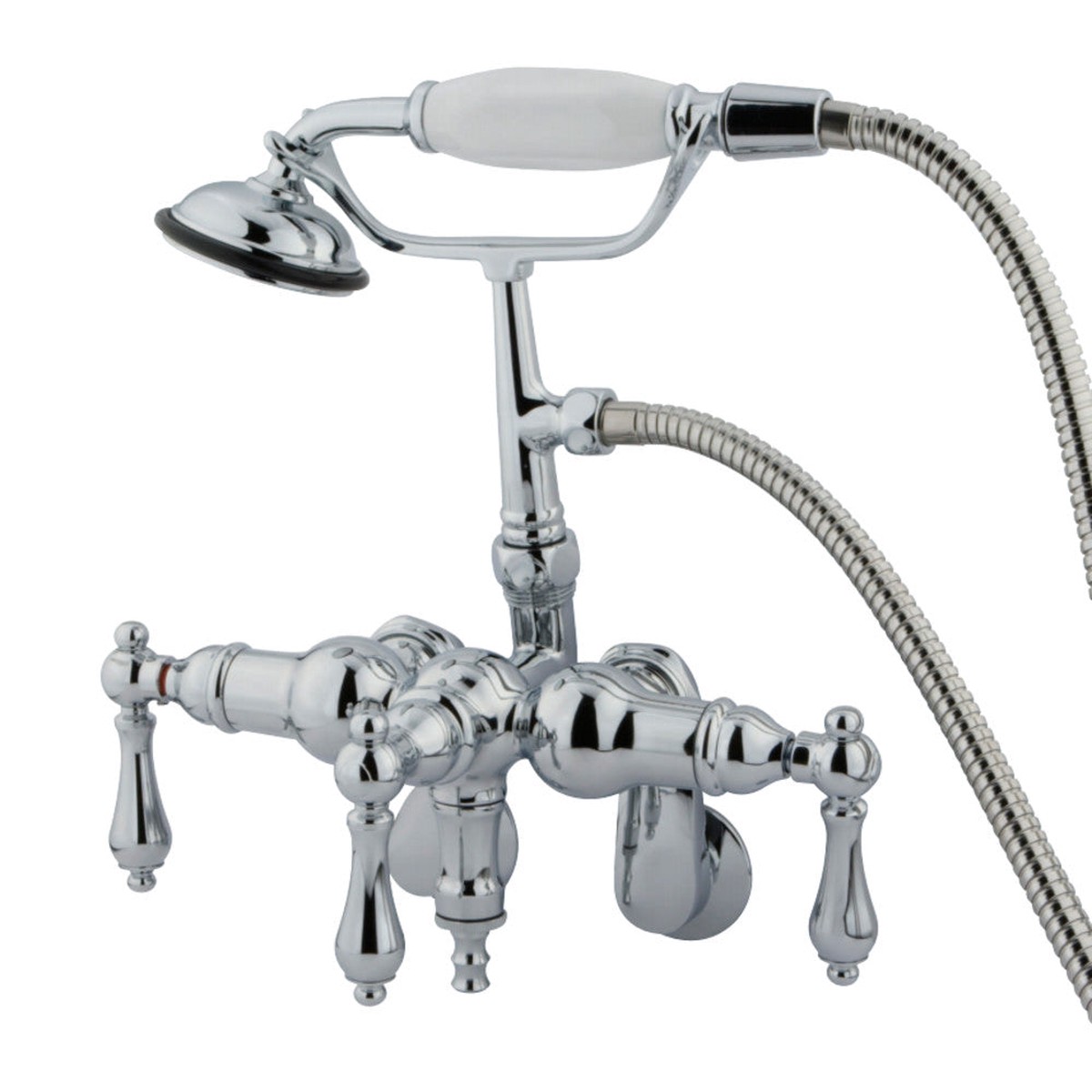 Kingston Brass Vintage Adjustable 3-38 - 9 Center Wall Mount Clawfoot Tub Filler with Hand Shower
