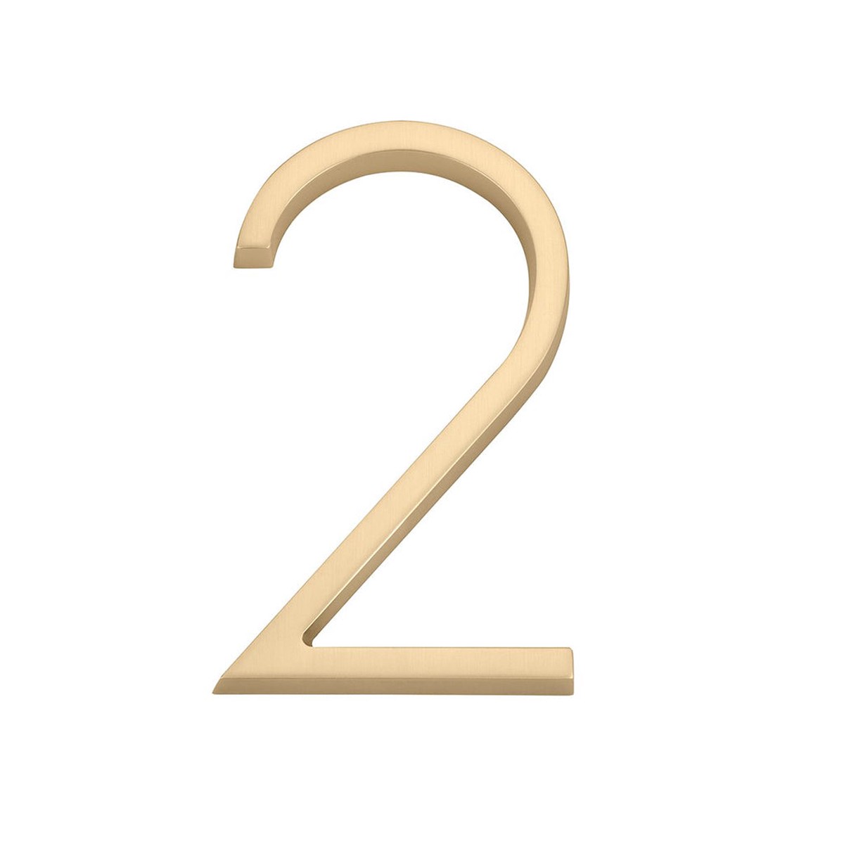 Modern 2 House Numbers - Wall Mount - 7 ZincSatin Brass