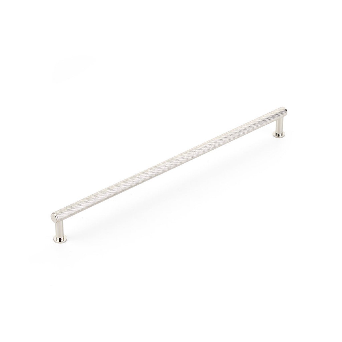 Pub House Knurled Cabinet Pull Handle - Cabinet Mount - 12 BrassPolished Nickel