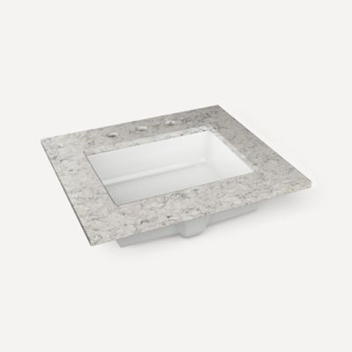 Robern TA24UCO93 Engineered Stone Top Quartz Stone Vanity Top 24 x 1-18 x 23 Center Undercounter Sink Three Hole for Sendai and Chestnut Hill