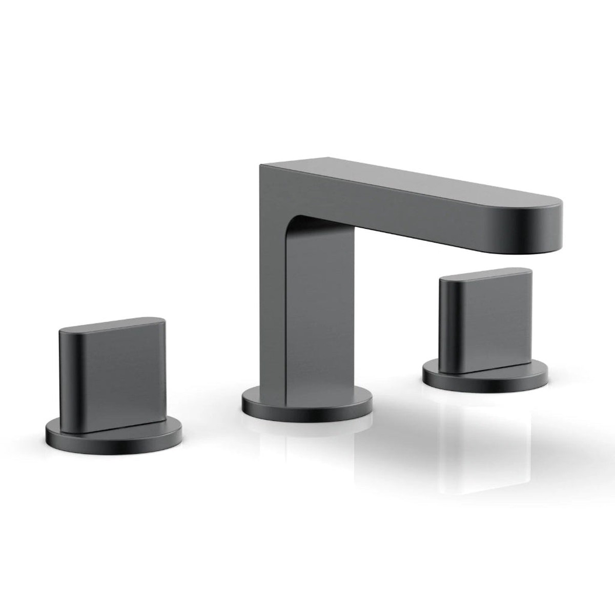 Rond Round Blade Handles Bathroom Faucet - Widespread - 8 BrassGun Metal