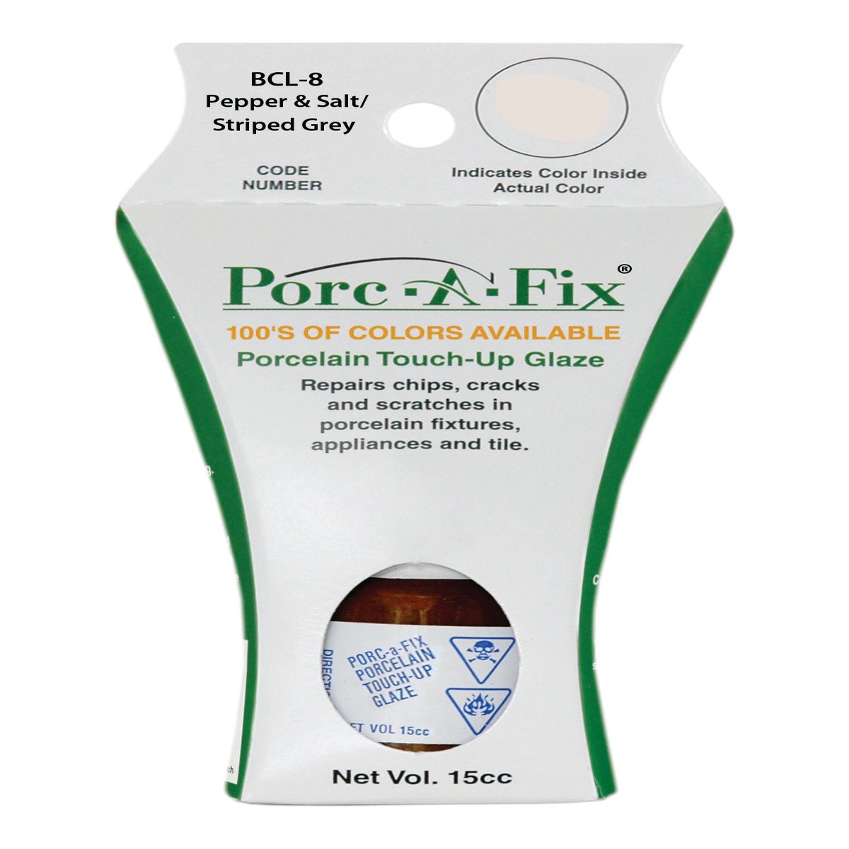 BCL-8 Porc-A-Fix Touch Up Repair Glaze - Barclay Pepper SaltStriped Grey