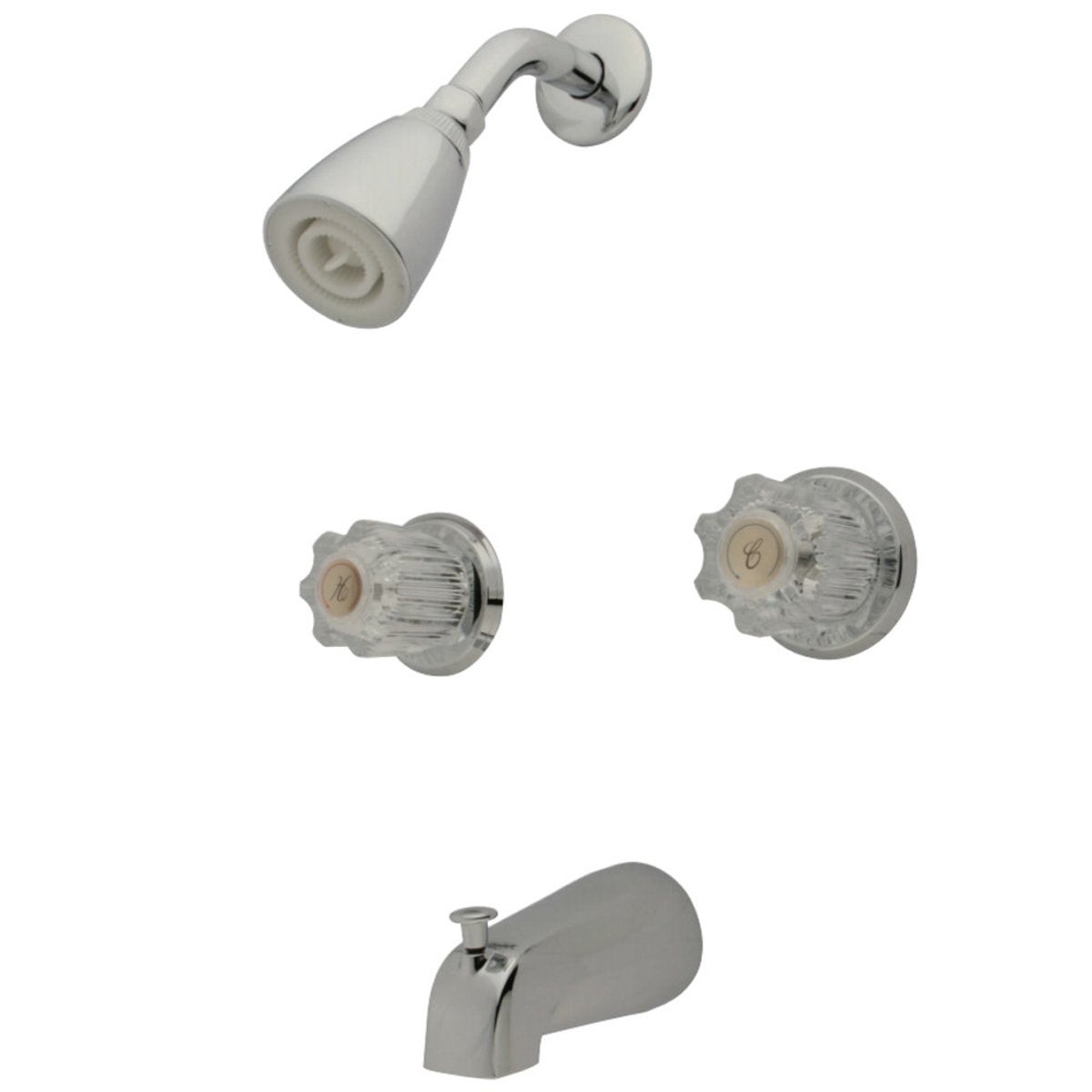 Kingston Brass Americana Twin Acrylic Handle Tub and Shower Faucet