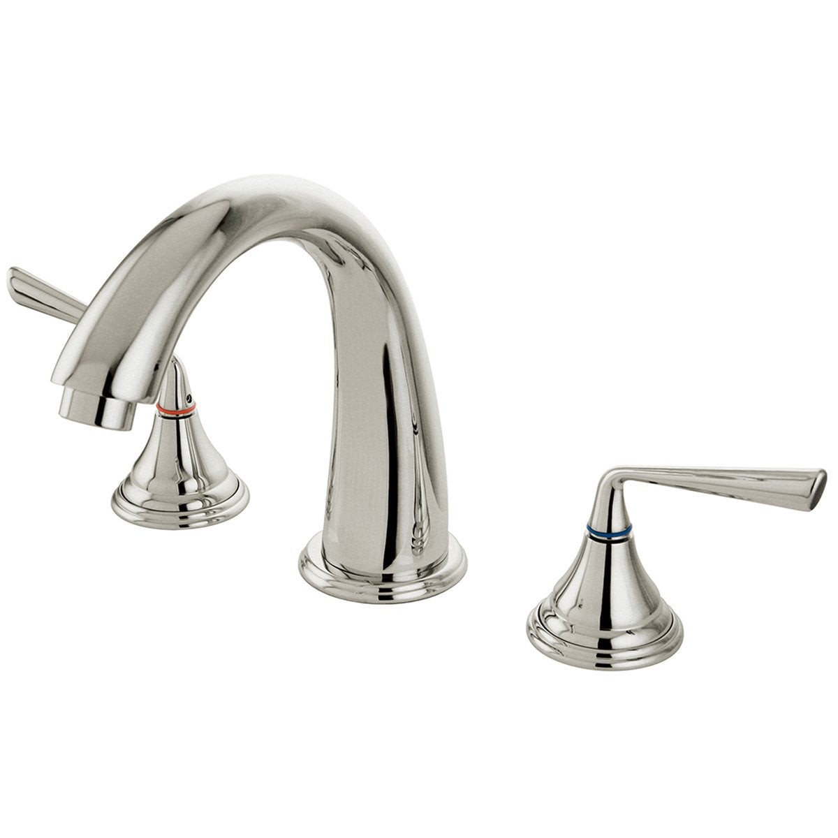 Kingston Brass Silver Sage Two Handle Roman Tub Filler in Satin Nickel