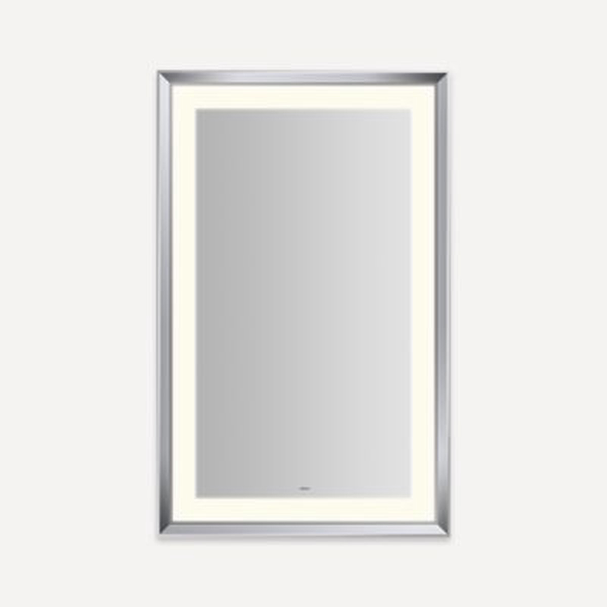 Robern YM2743RPCMD376 Sculpt Lighted Mirror 27 x 43 x 2-516 Chamfer Museum Frame Chrome Perimeter Light Pattern Warm White (3000K) Dimmable Defogger