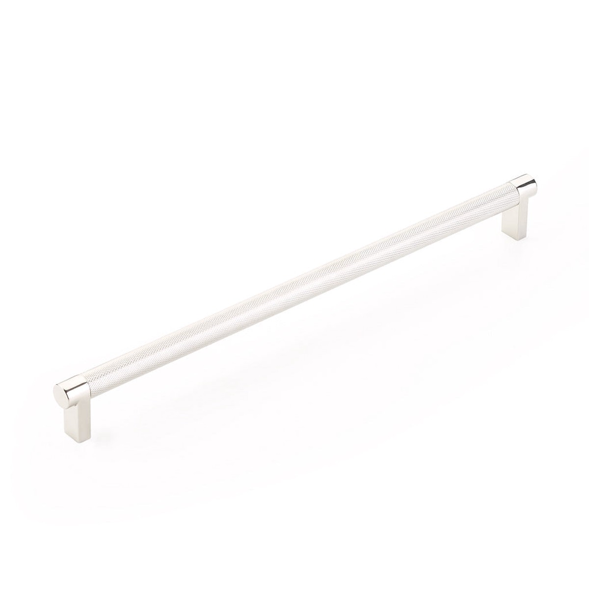 Select Stem Knurled Bar Cabinet Pull Handle - Cabinet Mount - 12 BrassPolished Nickel