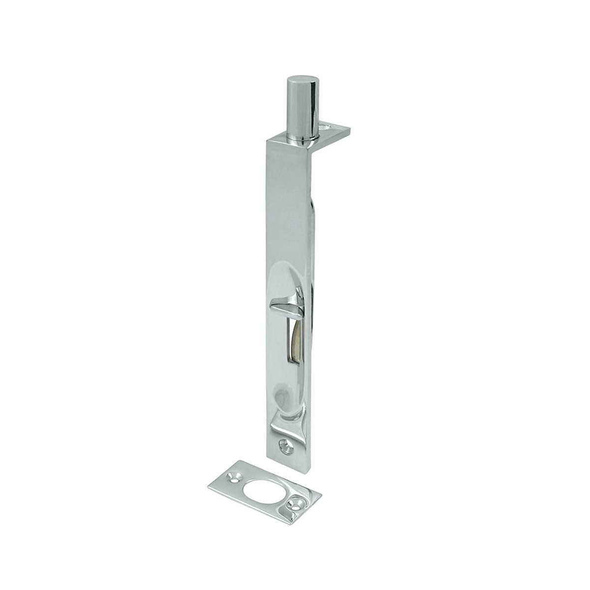 Universal Flush Bolt - Door Mount - 6 BrassPolished Chrome