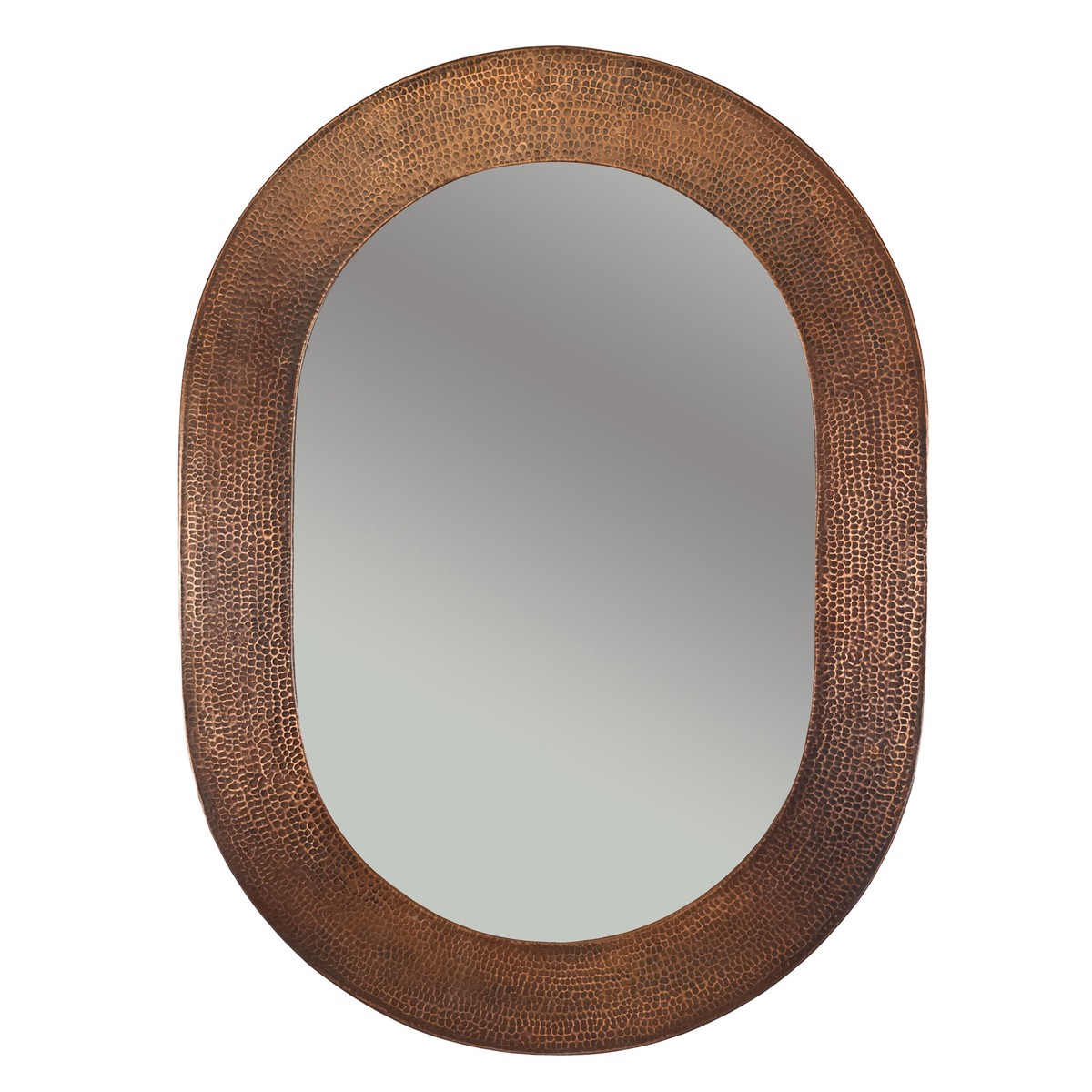 35 Hand Hammered Oval Copper Mirror