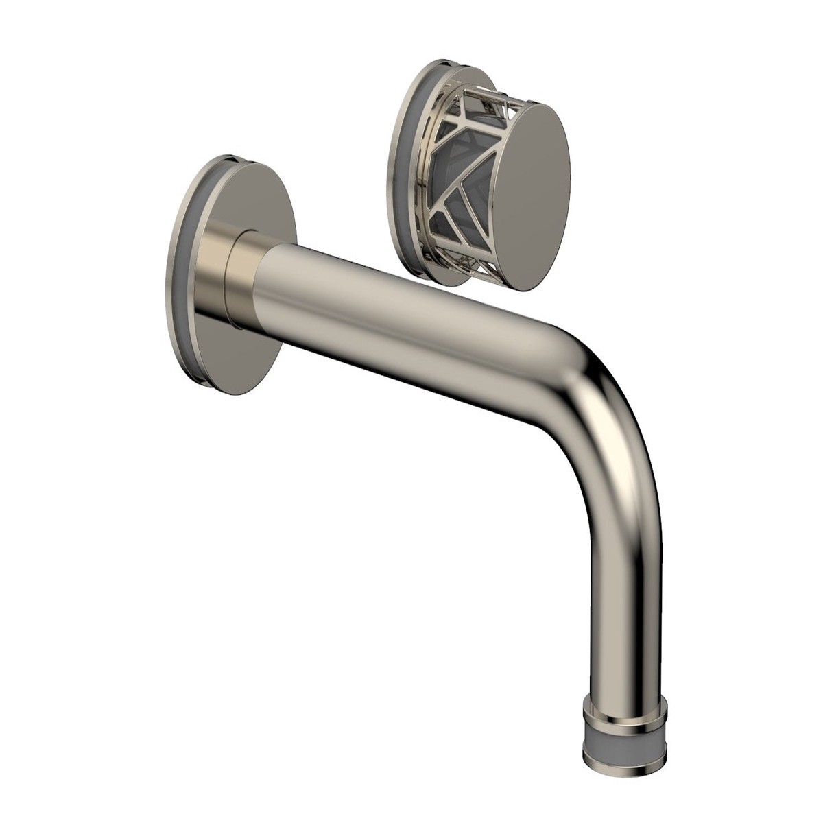 JOLIE Single Handle Wall Lavatory Set - Round Handle Grey Accents 222-15