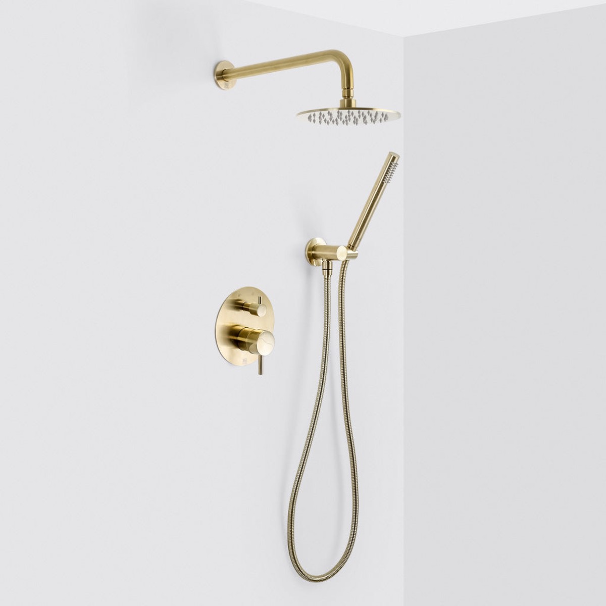 Metro 2-Way Pressure Balance Trim Complete Shower Set - Wall Mount - 8 BrassSatin Brass