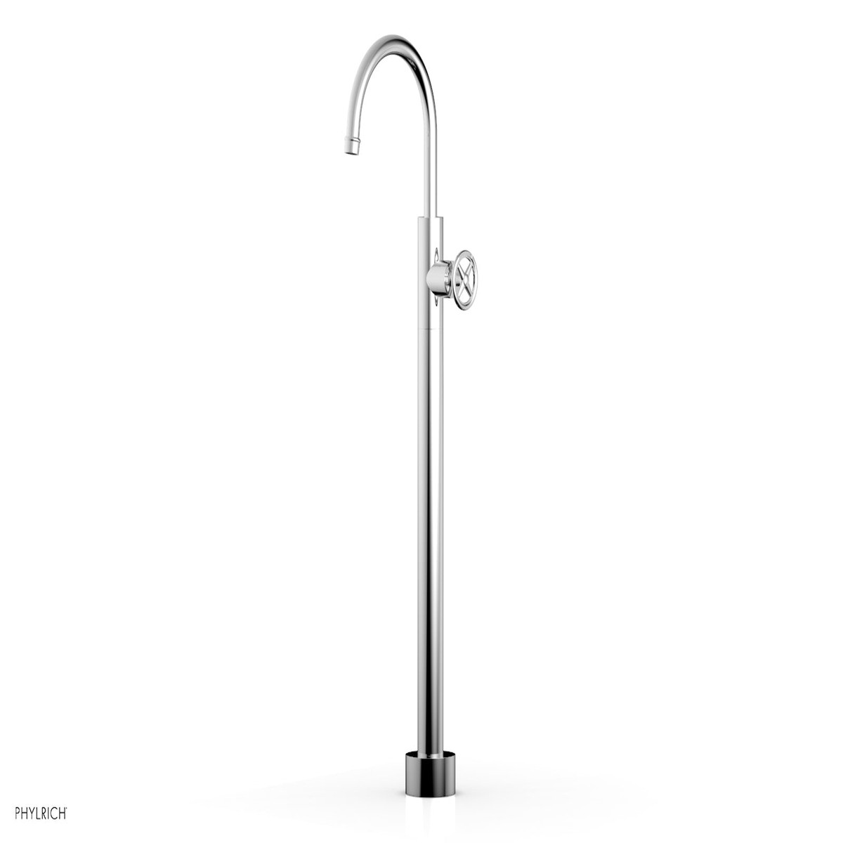 WORKS Tall Floor Mount Tub Filler - Cross Handle 220-44-02