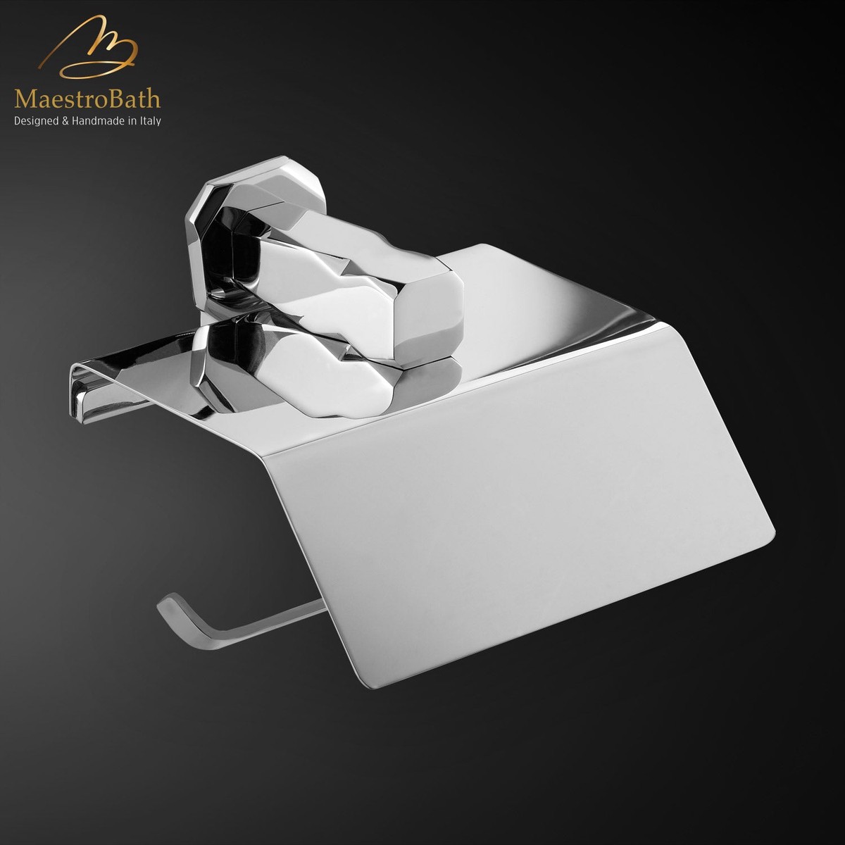 IKON Toilet Paper Holder with Cover Polished Chrome