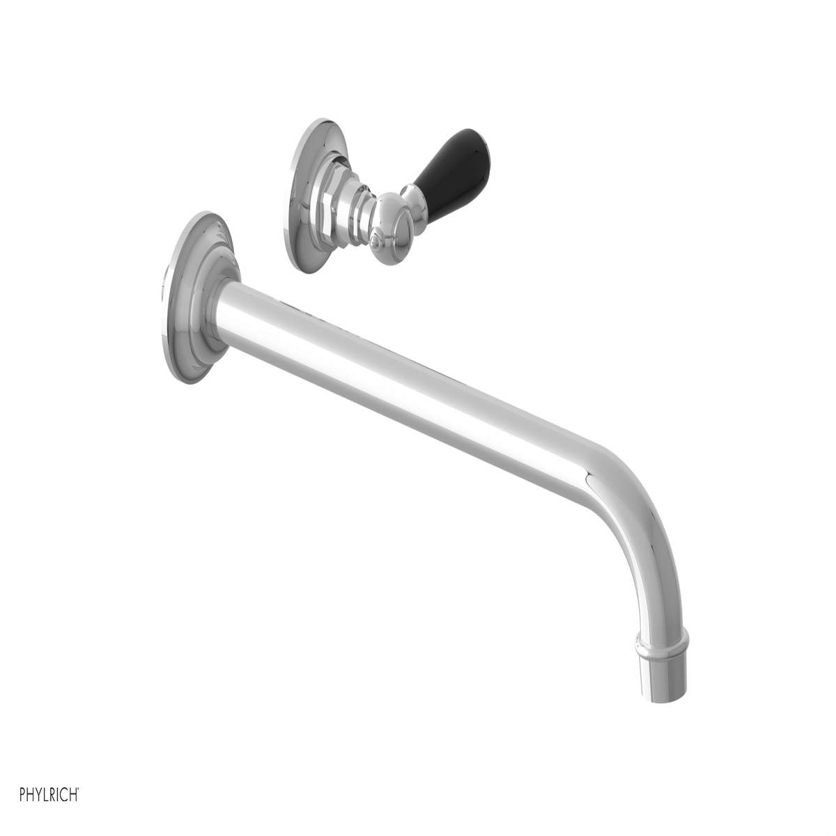 JAMESTOWN Single Handle Wall Lavatory Set - 12 Spout with Black Accents 165-16-12