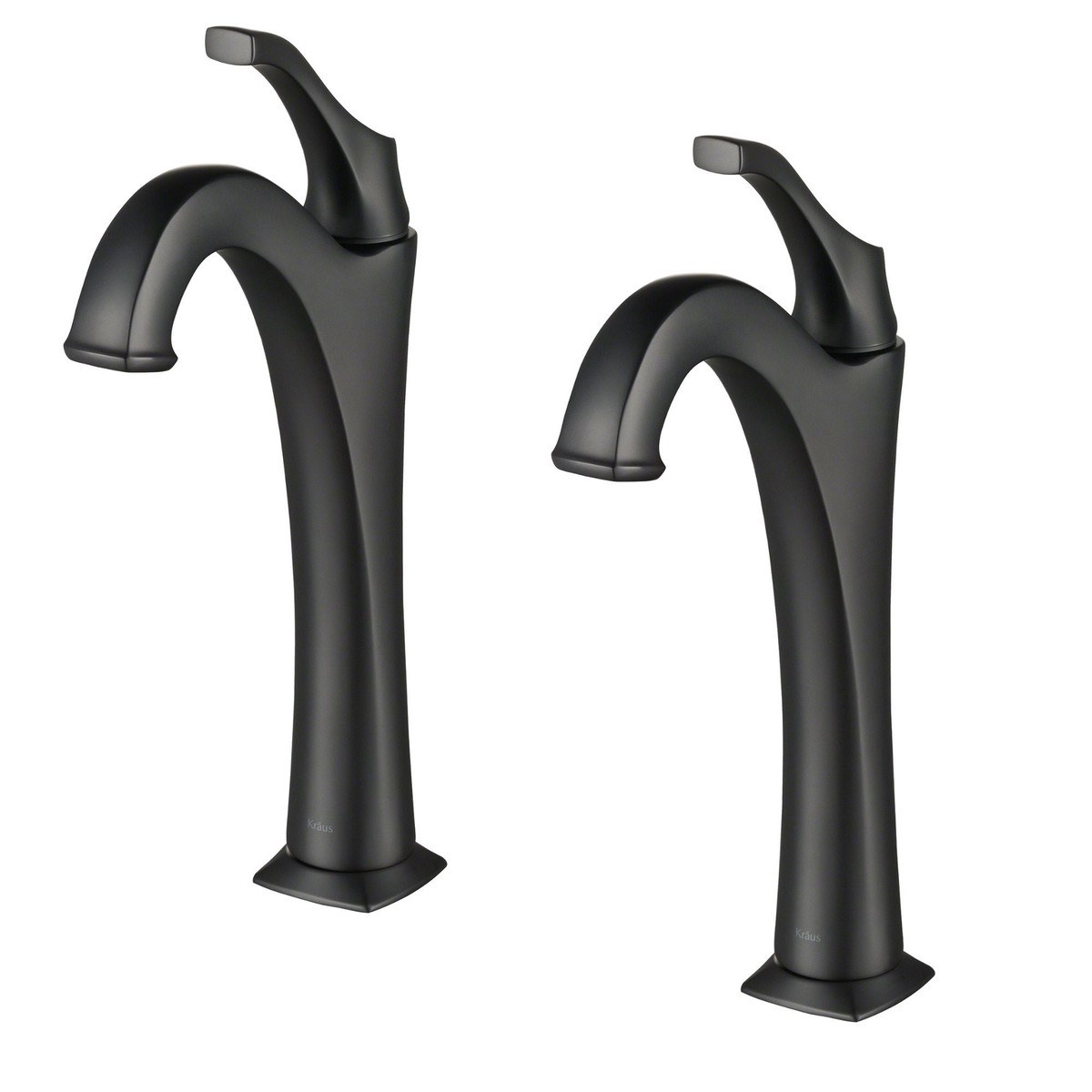 KRAUS Arlo 2-Pack Single Handle Vessel Bathroom Faucet with Pop Up Drain in Matte Black