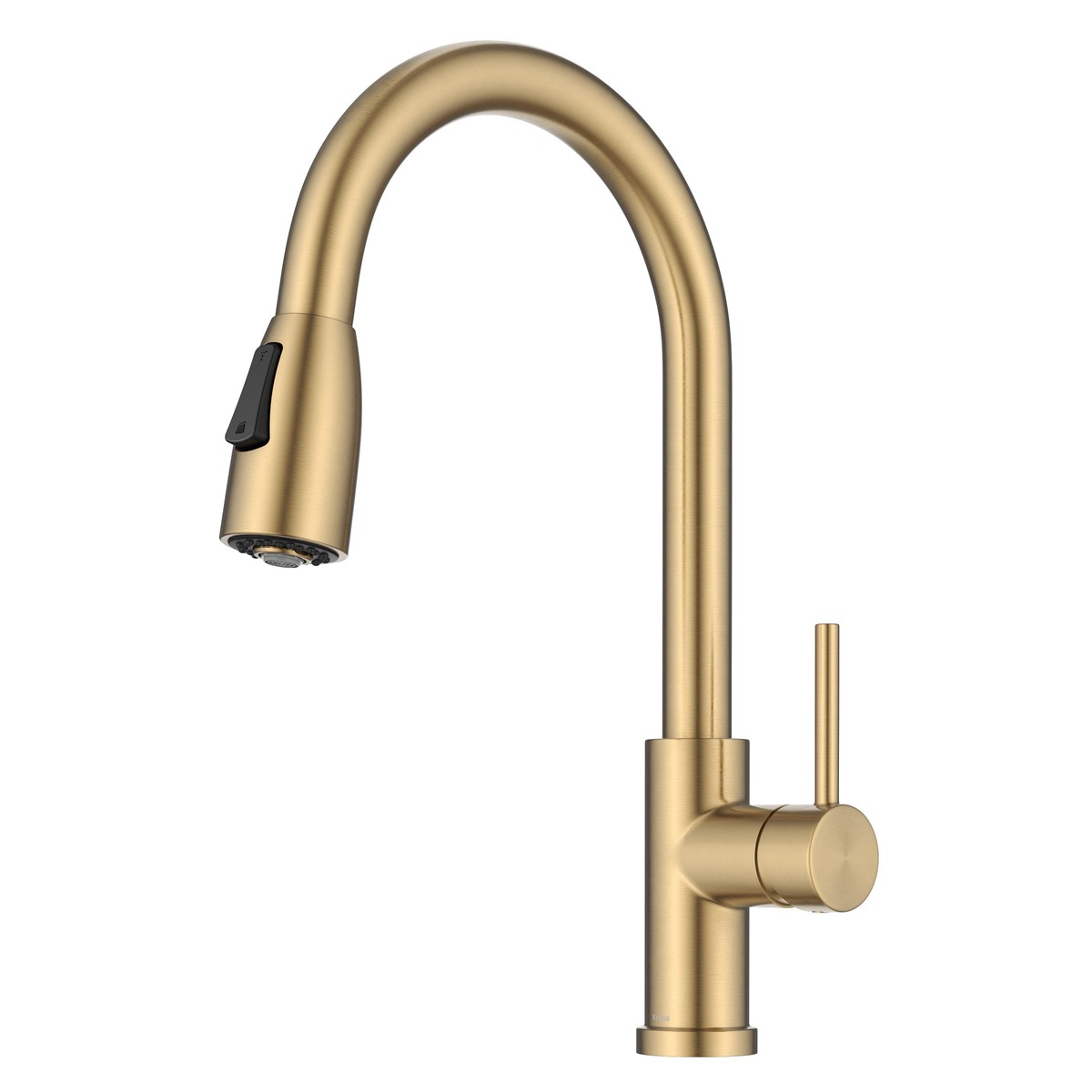 KRAUS Coda Single Handle Pull Down Kitchen Faucet in Spot-Free Brushed Brass