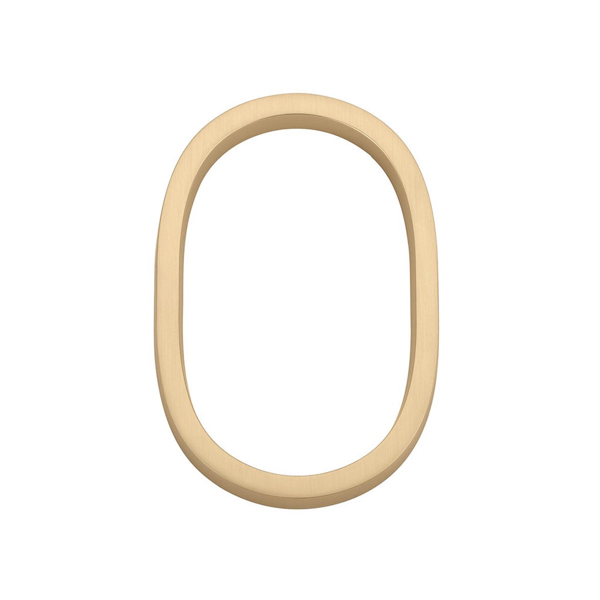 Modern 0 House Numbers - Wall Mount - 7 ZincSatin Brass