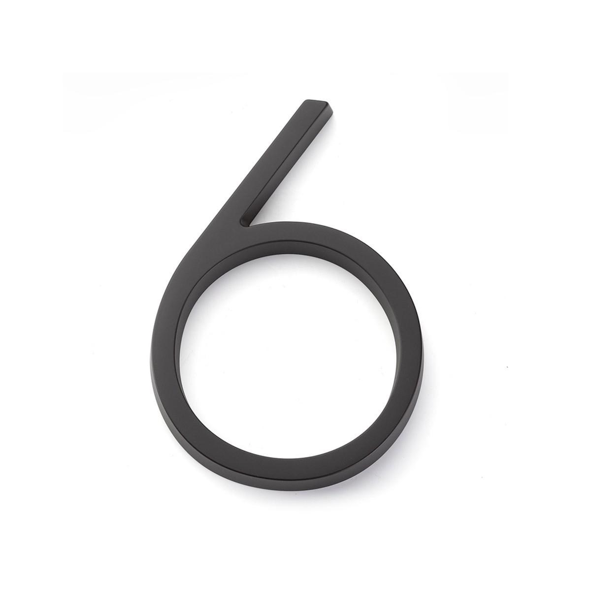 Modern 6 House Numbers - Wall Mount - 7 ZincFlat Black