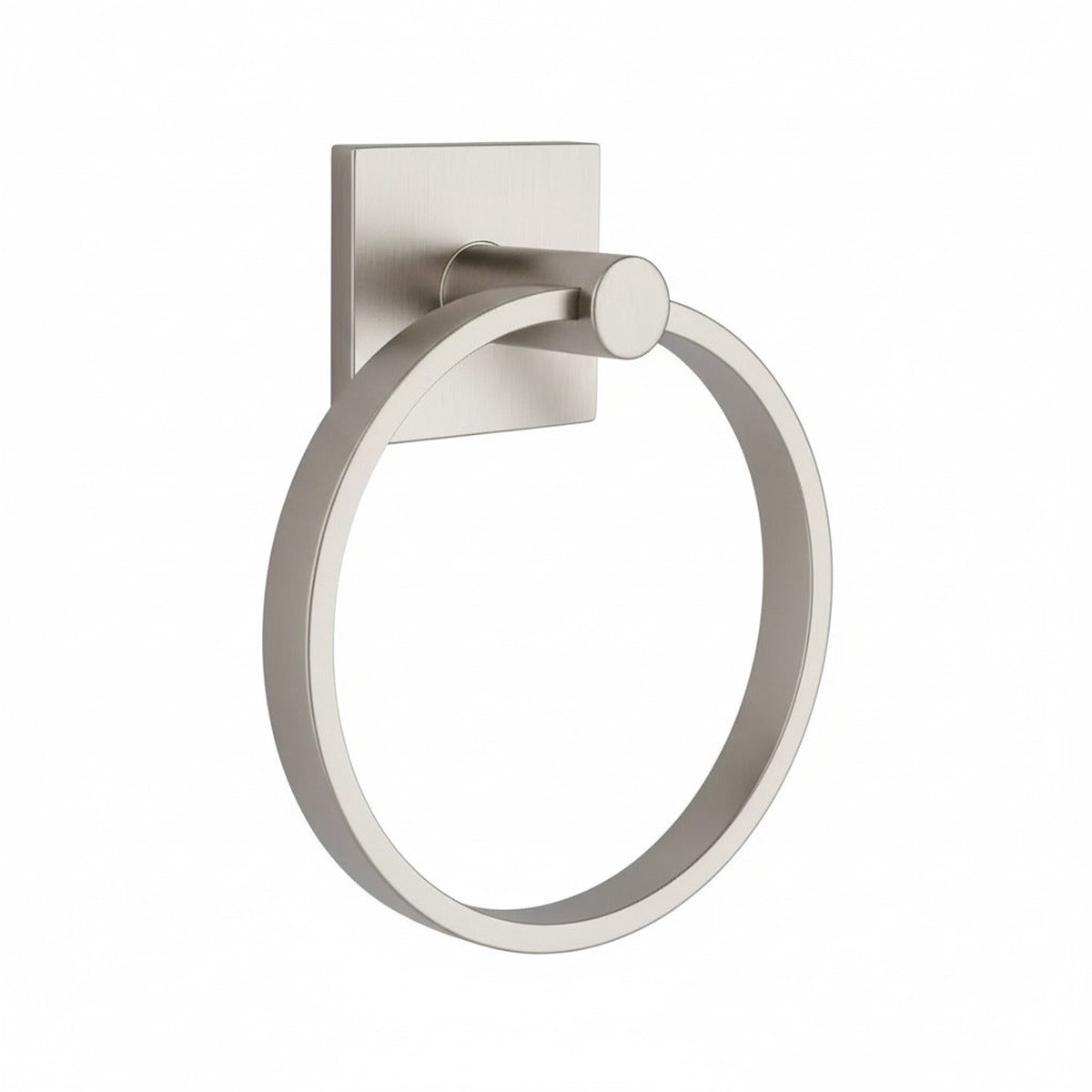Modern Square Towel Ring - Wall Mount - 7 BrassSatin Nickel