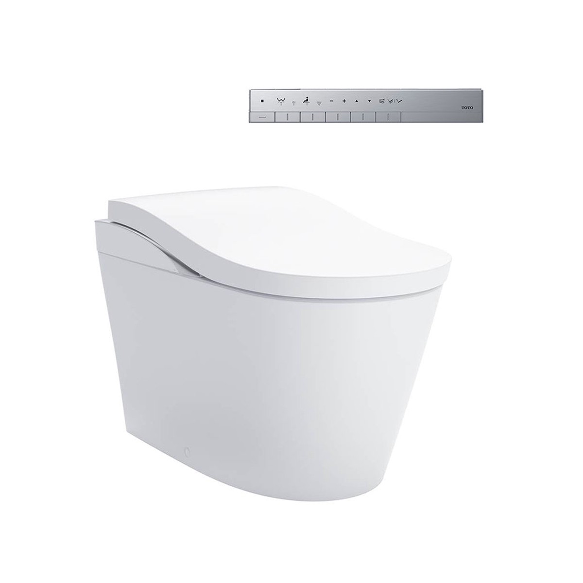 Neorest LS Elongated Dual Flush One Piece Toilet with Smart Bidet Seat - Floor Mount - 17 Vitreous ChinaCottonSilver