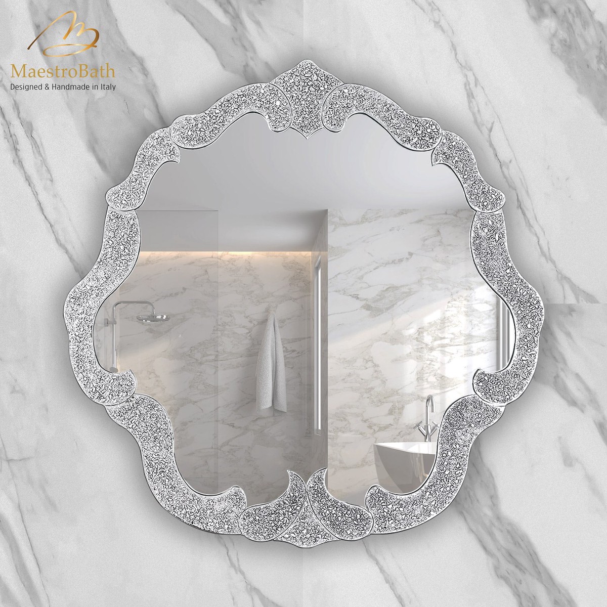 Onax Glass Handmade Luxury Console Mirror