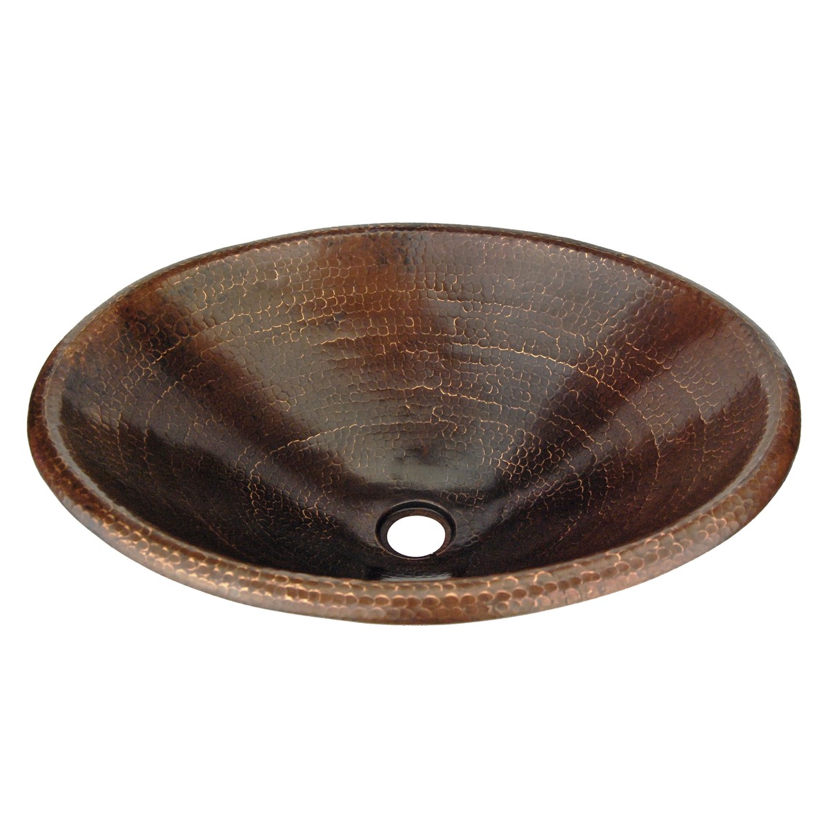 Premier Copper Products Master Bath Oval Self Rimming Hammered Copper Bathroom Sink