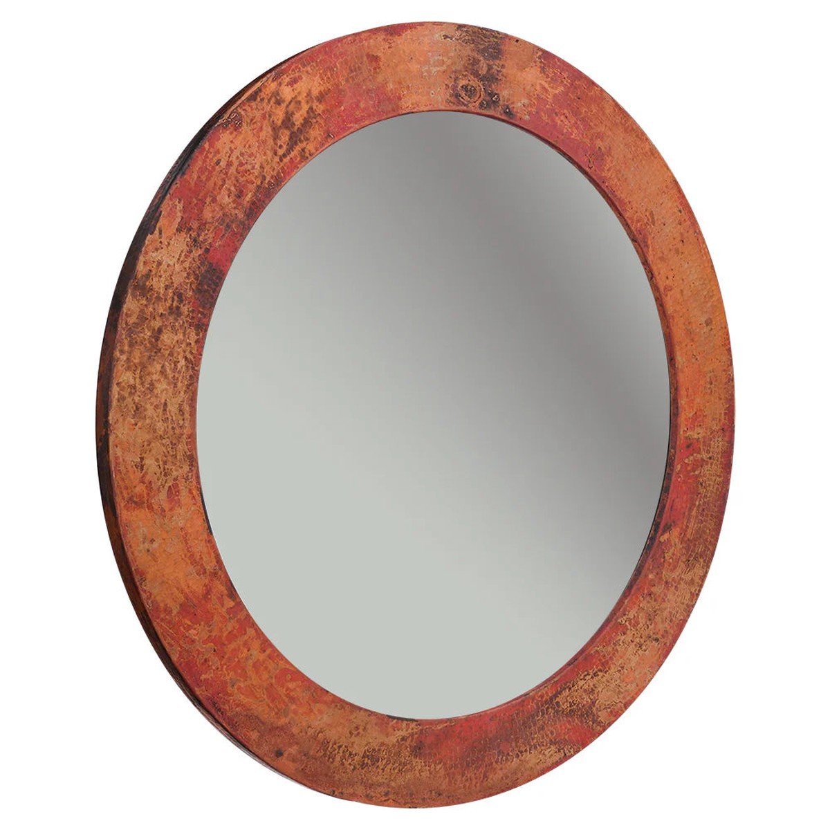 34 Hand Hammered Copper Mirror in Rustic Bronze