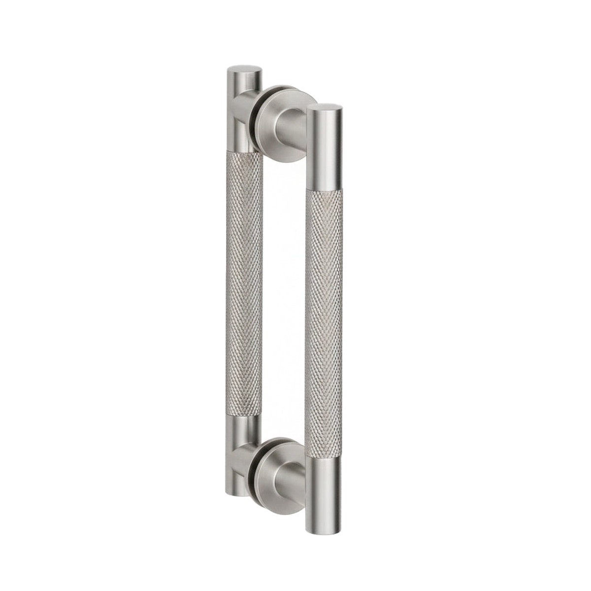 Circo Knurled Double Shower Door Handle - Door Mount - 8 BrassBrushed Nickel