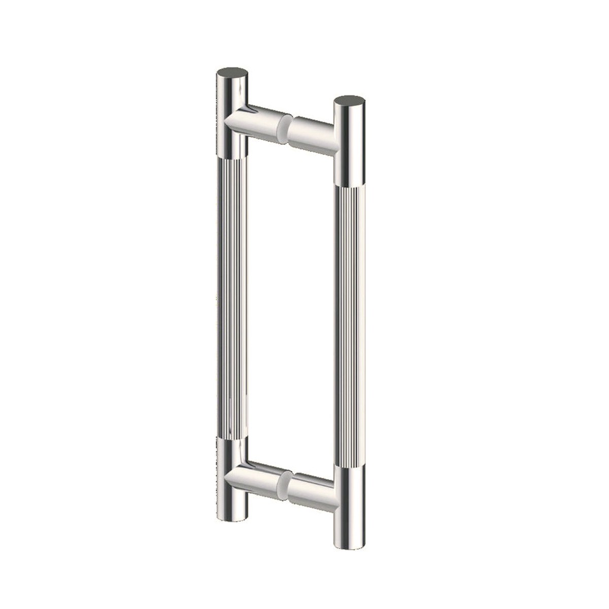 Circo Straight Knurled Double Shower Door Handle - Door Mount - 8 BrassPolished Nickel