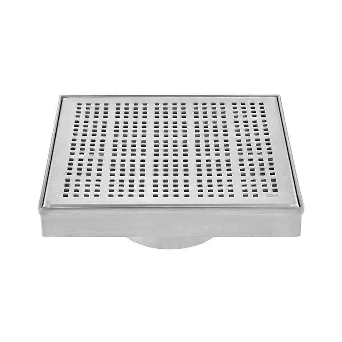 Delmar Kai Center Square Shower Drain - Floor Mount - 8 Stainless SteelSatin
