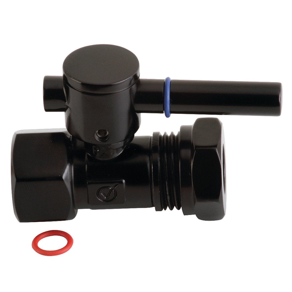Kingston Brass 12 FIP x 12 or 716 Slip Joint Straight Shut-Off Valve in Matte Black
