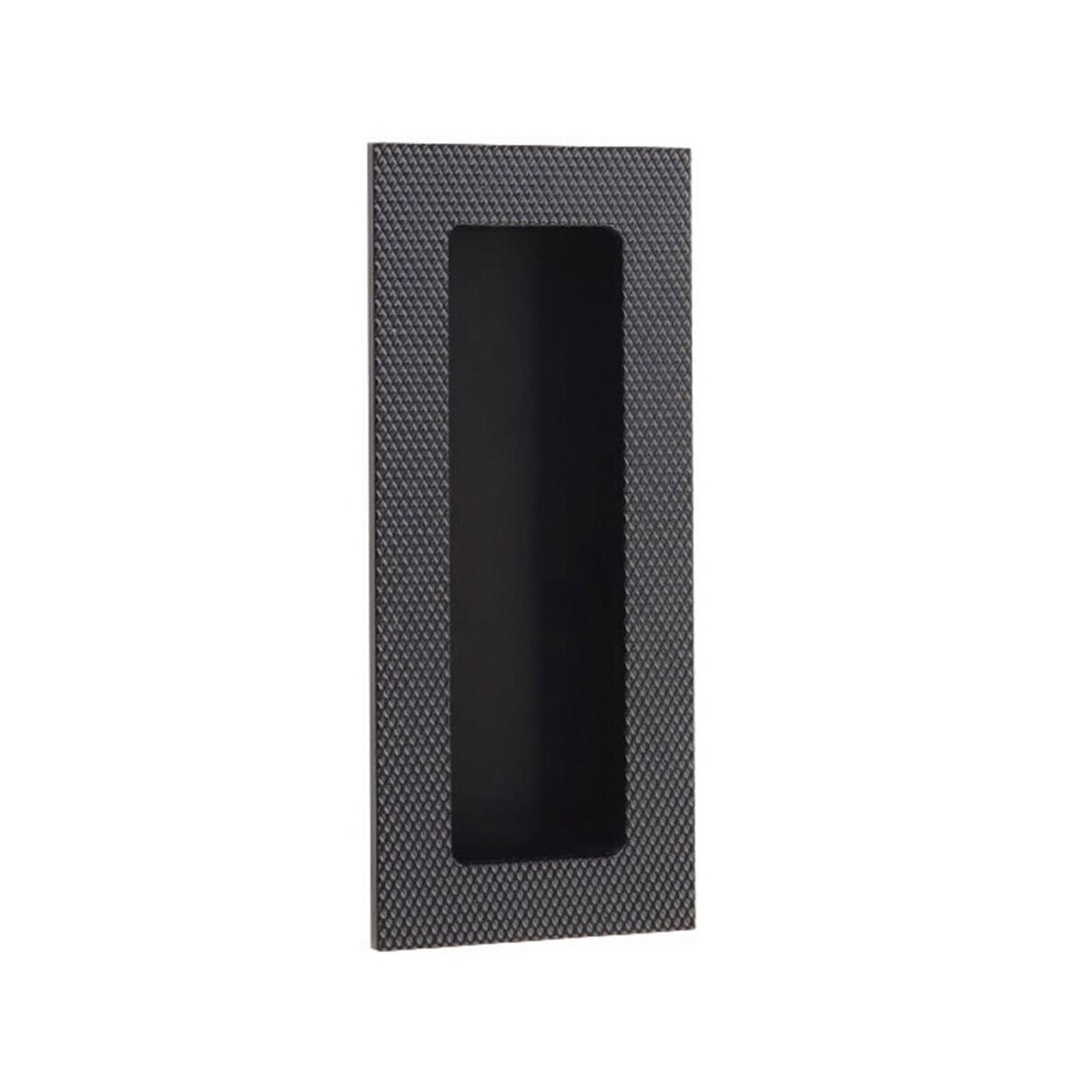 Modern Rectangular Knurled Pocket Door Lockset - Door Mount - 4 BrassOil Rubbed Bronze