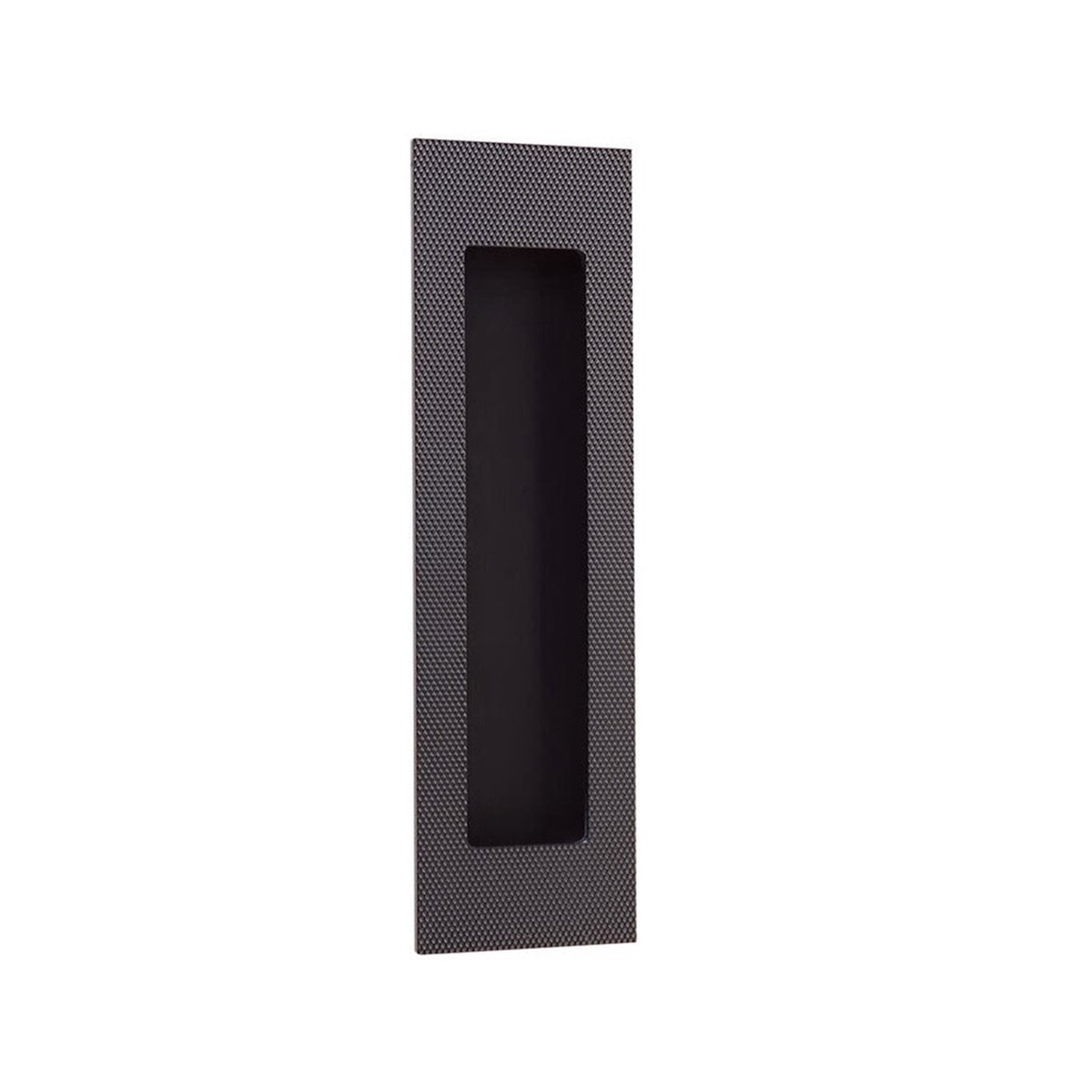 Modern Rectangular Knurled Pocket Door Lockset - Door Mount - 7 BrassOil Rubbed Bronze
