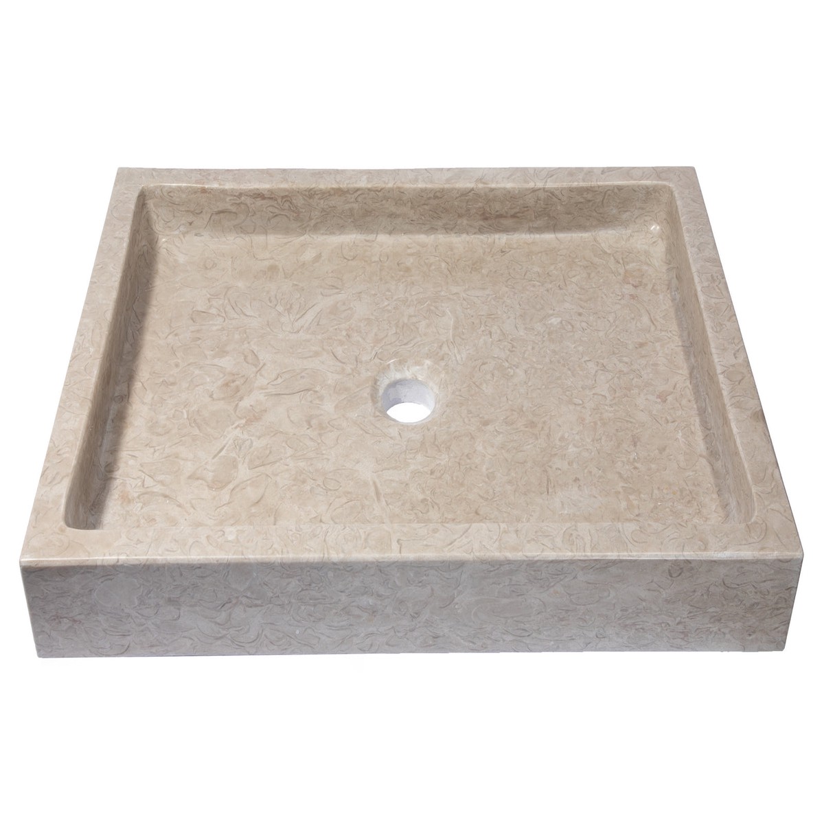 Rectangular Vessel Sink in Polished Penny Grey Marble