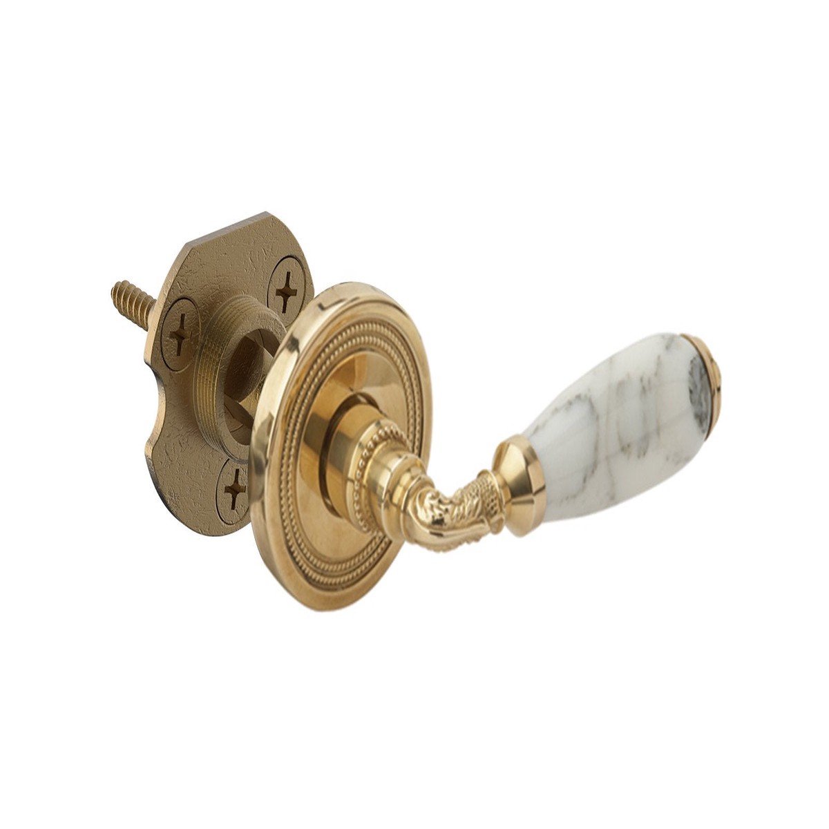 WHITE MARBLE Door Lever - Half Dummy 5151