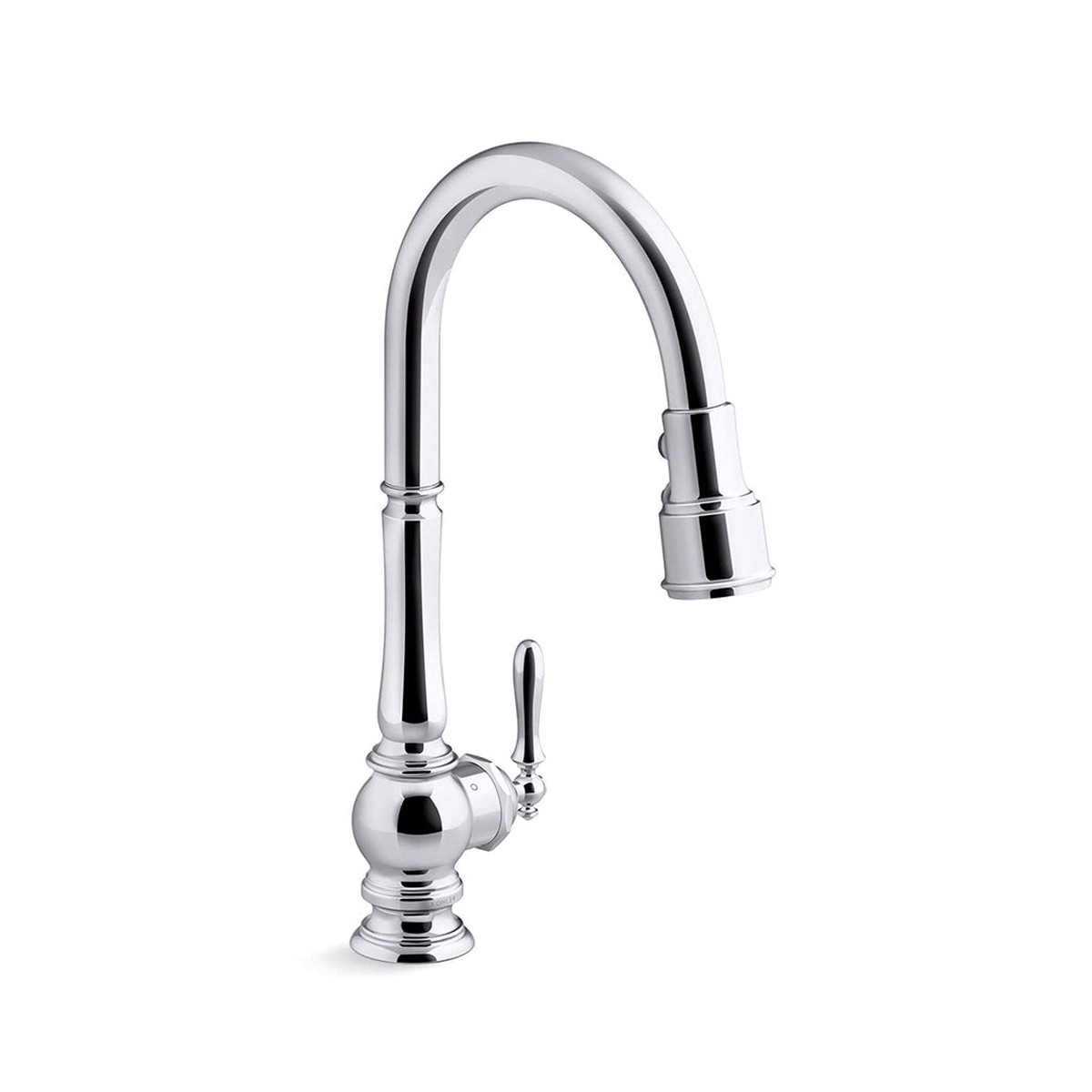 Artifacts Pull-Down Kitchen Faucet - Single Hole - 18 BrassPolished Chrome