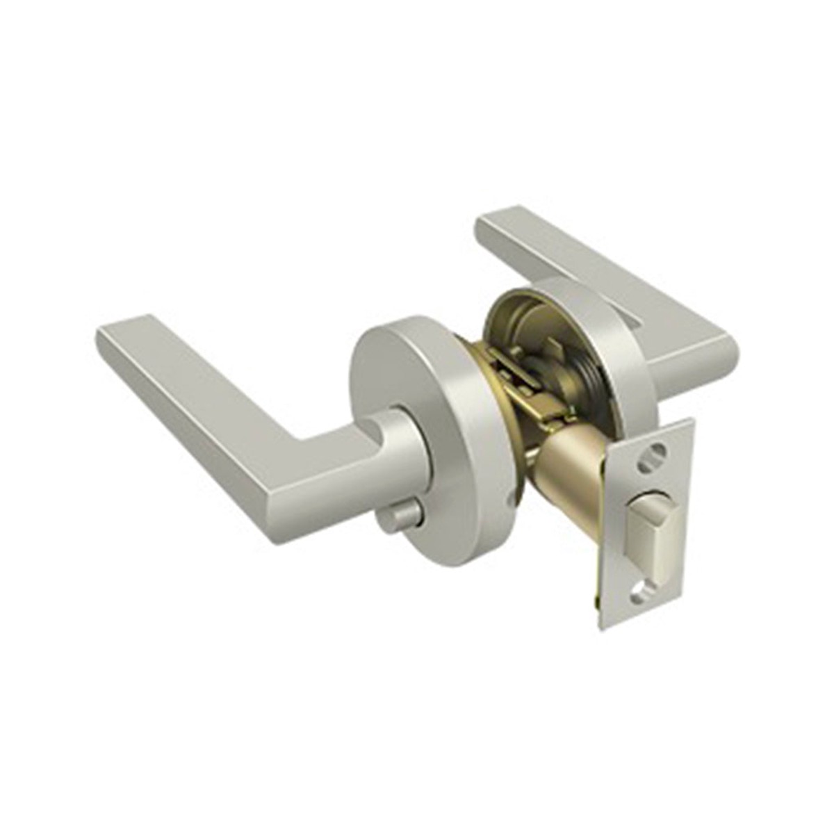 Elite Portmore Right Hand Privacy Door Leverset - Door Mount - 5 ZincBrushed Nickel