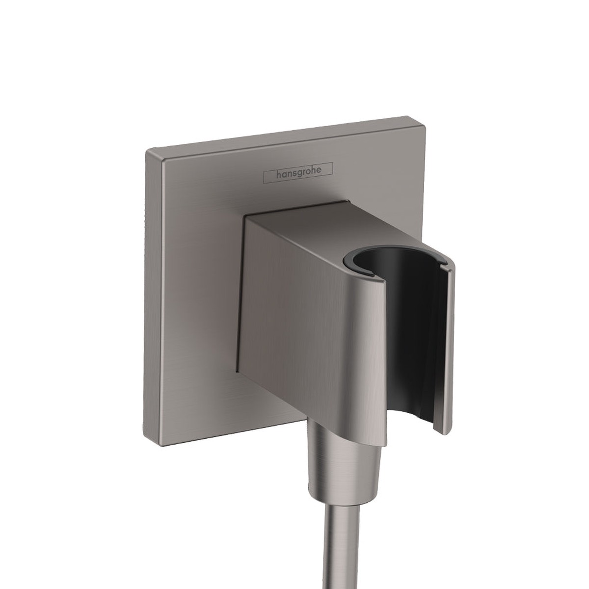 Fixfit E Hand Shower Holder Connector - Wall Mount - 4 BrassBrushed Black Chrome
