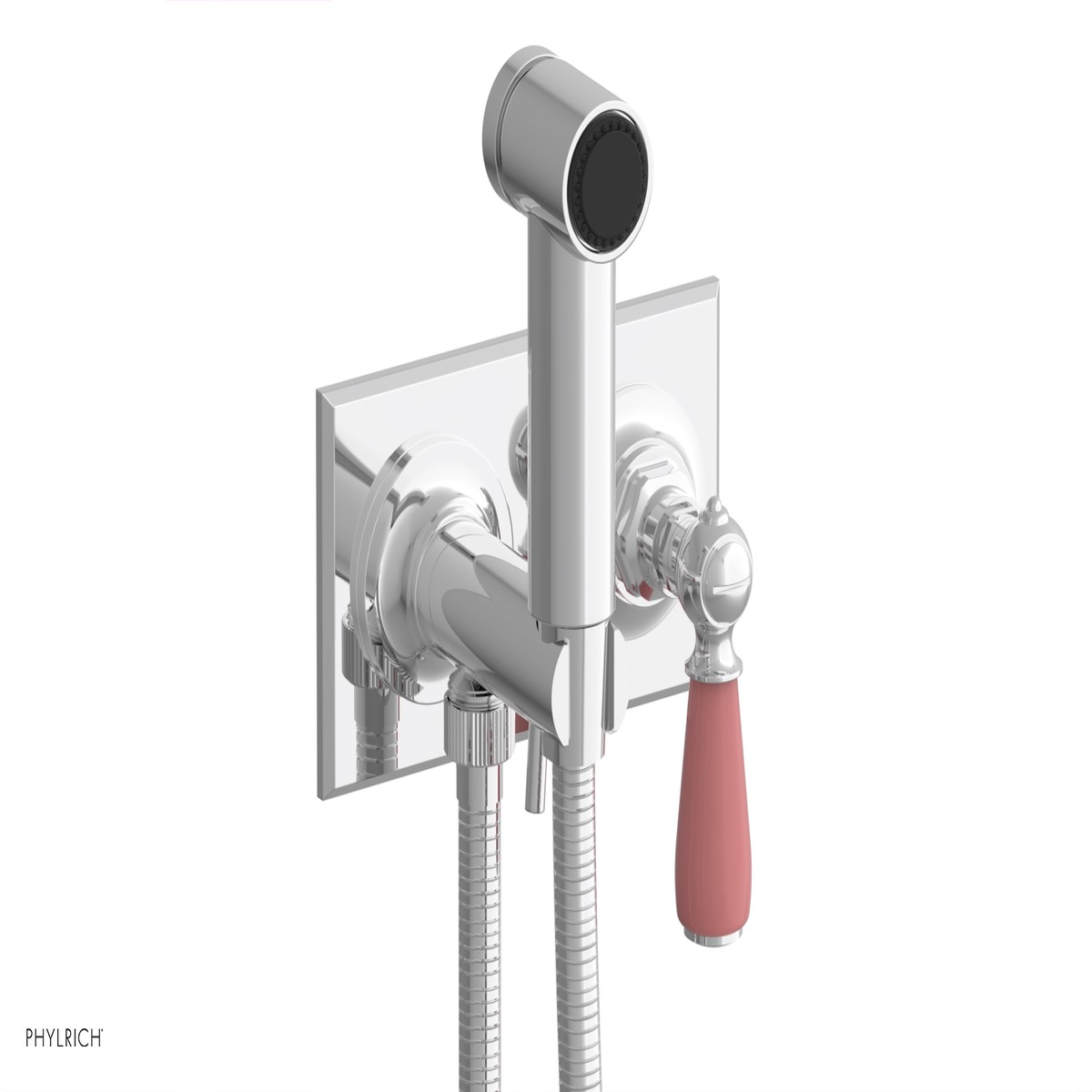 JAMESTOWN - Wall Mounted Bidet - Lever Handle with Pink Accents 165-65