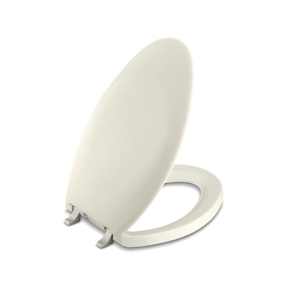 KOHLER K-4685-BN Bancroft elongated toilet seat with Vibrant(R) Brushed Nickel hinges