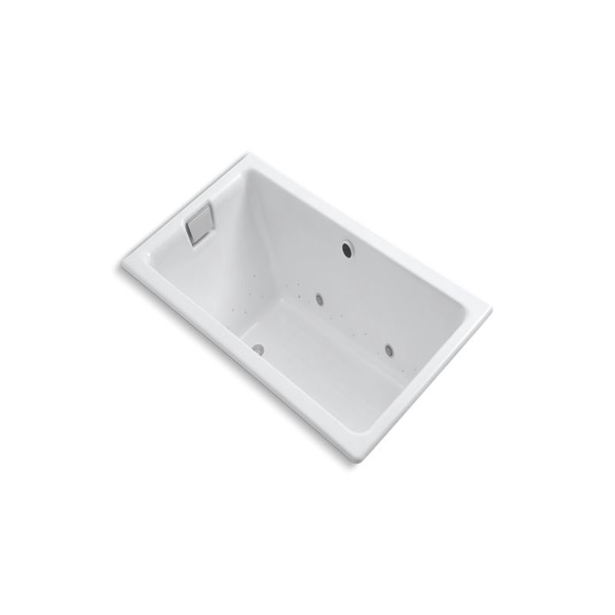 KOHLER K-856-GC0 Tea-for-Two 66 x 36 drop-in BubbleMassage air bath with White airjet finish and chromatherapy lights